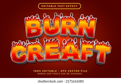 Burn Craft 3d Text Effect With Fire Color