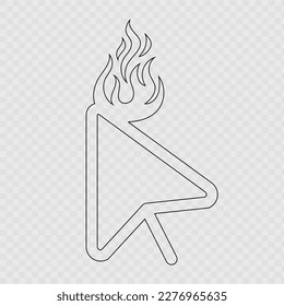 Burn cursor icon design isolated on transparent background. Vector