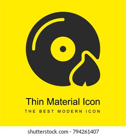 Burn disc bright yellow material minimal icon or logo design