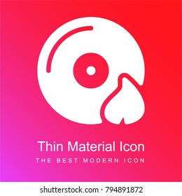Burn disc red and pink gradient material white icon minimal design