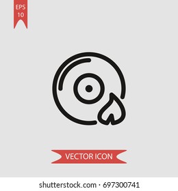 Burn disc vector icon, illustration symbol
