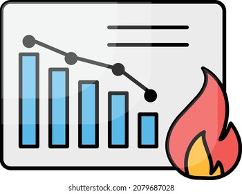 Burn down Chart Concept, Agile Methodologies Vector Color Icon Design, Software and web development symbol on white background, Computer Programming and Coding stock illustration