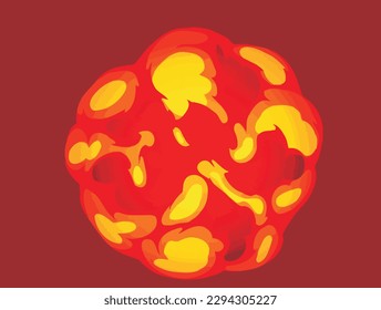 Burn element fire ball effect vfx cartoon style design isolated vector illustration