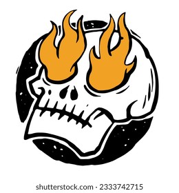 Burn eye tattoo skull vector illustration