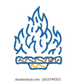 burn fire doodle icon sketch vector. burn fire sign. isolated symbol illustration