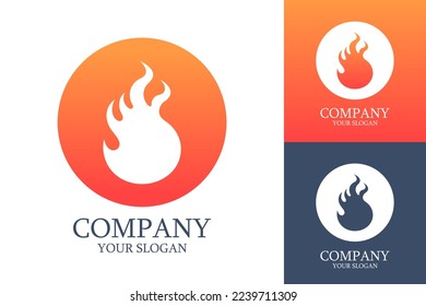 Ilustración del vector gradiente del logotipo corporativo de la llama de incendio