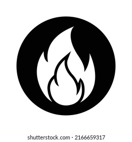 Quema, fuego, icono de llama. Diseño vectorial redondeado.