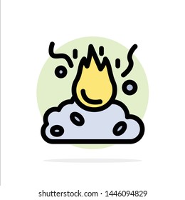 Burn, Fire, Garbage, Pollution, Smoke Abstract Circle Background Flat color Icon