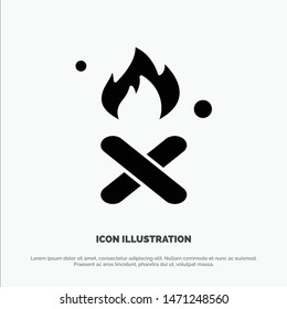 Burn, Fire, Garbage, Pollution, Smoke solid Glyph Icon vector. Vector Icon Template background