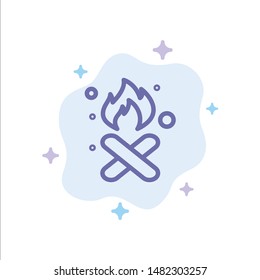 Burn, Fire, Garbage, Pollution, Smoke Blue Icon on Abstract Cloud Background
