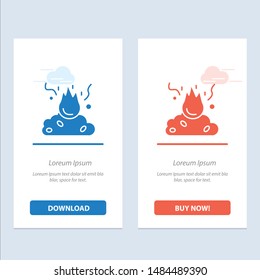 Burn, Fire, Garbage, Pollution, Smoke  Blue and Red Download and Buy Now web Widget Card Template. Vector Icon Template background