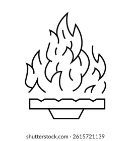 burn fire line icon vector. burn fire sign. isolated contour symbol black illustration