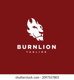 Burn Fire Lion red logo simple modern design inspiration