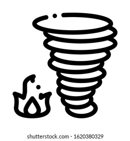 Burn Fire Tornado Icon Vector. Outline Burn Fire Tornado Sign. Isolated Contour Symbol Illustration
