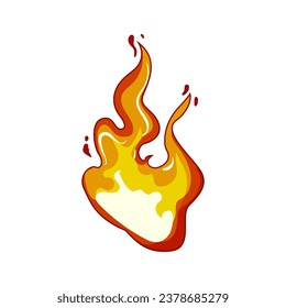 burn flame cartoon. bonfire danger, campfire glow, bright red burn flame sign. isolated symbol vector illustration