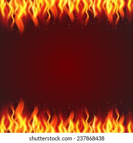 Burn flame fire background. Vector illustration.