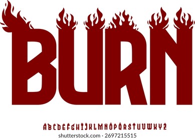 Burn Flame Font - Tipo de letra de pantalla decorativa de fuego
