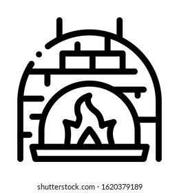 Burn Flame Oven Icon Vector. Outline Burn Flame Oven Sign. Isolated Contour Symbol Illustration
