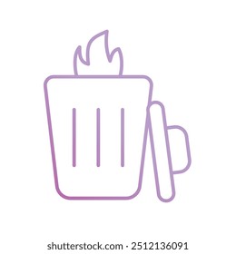 burn garbage icon with white background vector stock illustration