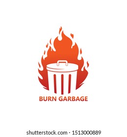 Burn Garbage Logo Template Design