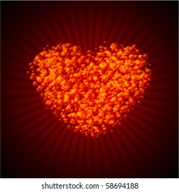 Burn heart from bubbles