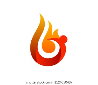 Burn hot yoga logo abstract
