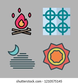 burn icon set. vector set about heat, stove and bonfire icons set.