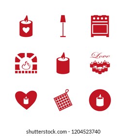 burn icon. burn vector icons set candle, candles heart, candle heart and floor lamp