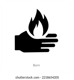 burn and injury icon concept