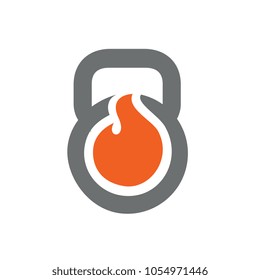 Burn Kettlebell, Gym Logo, Vector Illustration Design