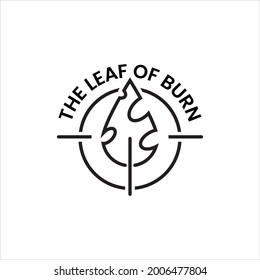 Brennblattlogo mit Monoline-Design für Unternehmen