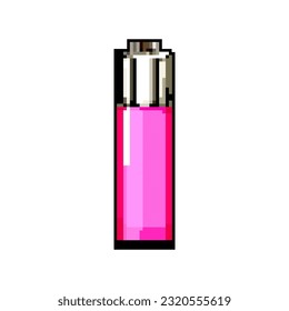burn lighter fire game pixel art retro vector. bit burn lighter fire. old vintage illustration