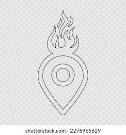 Diseño de icono de ubicación de grabación aislado en fondo transparente. Vector