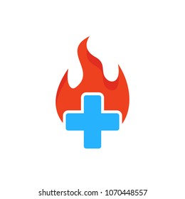 Burn Medical Logo Icon Design