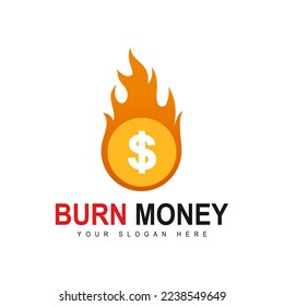 burn money abstract vector logo template