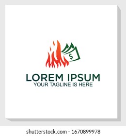 burn money logo template design vector