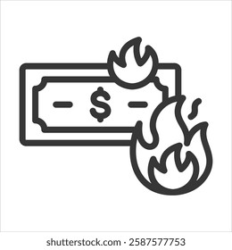 Burn Rate Outline Icon Vector Illustration