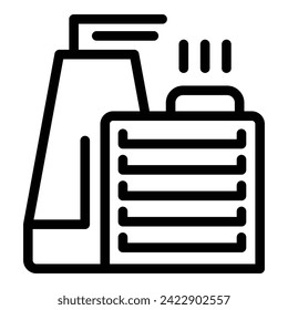 Burn reactor icon outline vector. Atomic power station. Factory thermal