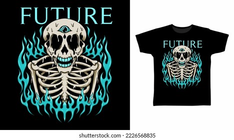 Burn skeleton tshirt design concepts