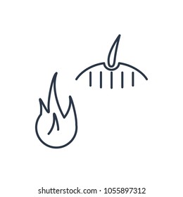 Burn skin icon. Isolated flame and burn skin icon line style. Premium quality vector symbol drawing concept for your logo web mobile app UI design.
