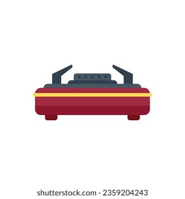 Burn stove icon flat vector. Cooking pot. Portable food isolated