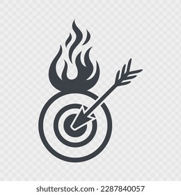 Burn target icon design template isolated on transparent background. Vector