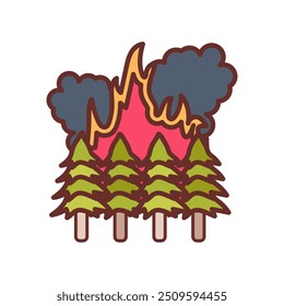 Ícones preenchidos de árvores de gravação , ilustração de vetor