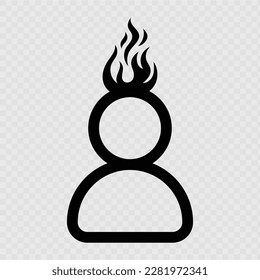 Burn user icon design isolated on transparent background. Vector