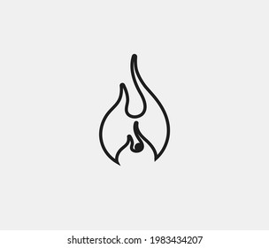 Burn vector icon. Editable stroke. Symbol in Line Art Style for Design, Presentation, Website or Apps Elements, Logo. Pixel vector graphics - Vector