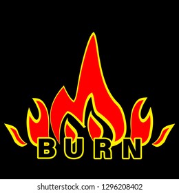 burn. vector icon for t-shirt print and other uses
