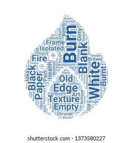 burn word cloud. tag cloud about burn