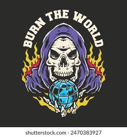 Burn the world clothing merchandise graphic vector