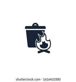 burnable trash creative icon. From Recycling icons collection. Isolated burnable trash sign on white background