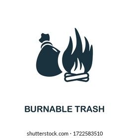 Burnable Trash icon. Simple illustration from recycling collection. Creative Burnable Trash icon for web design, templates, infographics and more